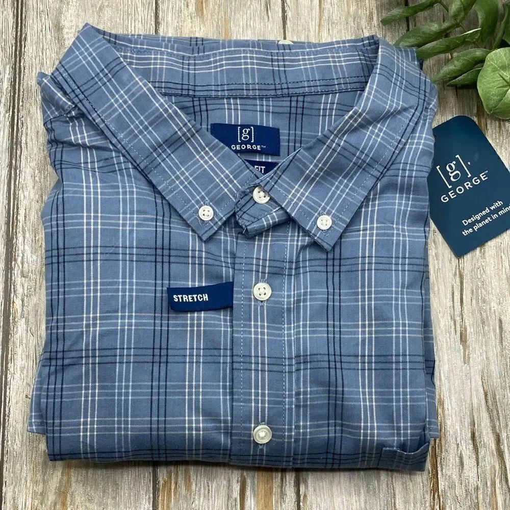 Men's Long Sleeve Poplin Button-Up Shirt